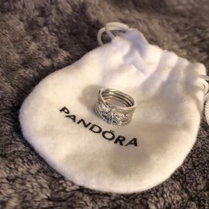 NWT PANDORA Delicate Sentiments Ribbon&Bow Ring